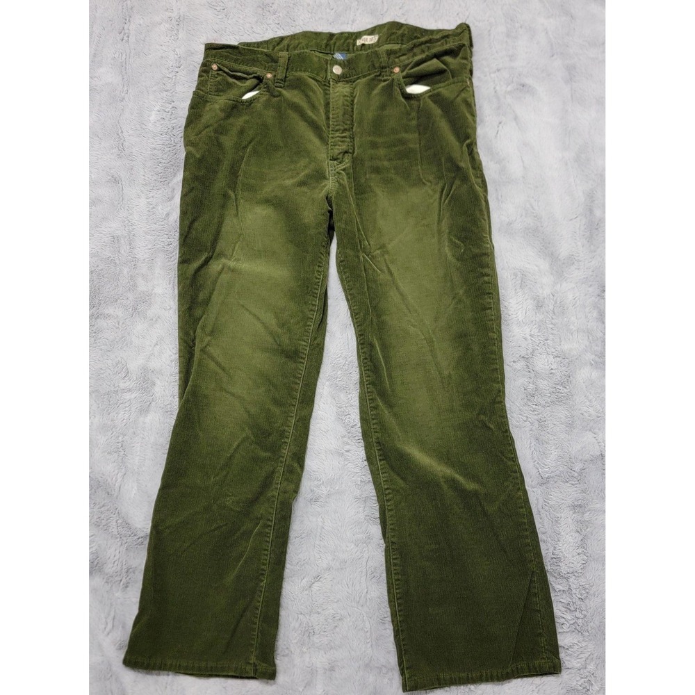 Polo Ralph Lauren Pants Mens 40x30 Olive Green Corduroy Bootcut 5-Pocket